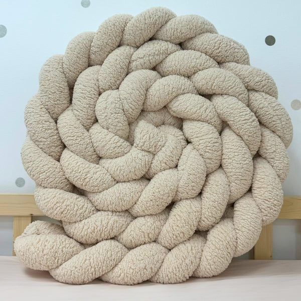 Braided Bed Bumper Teddy Almond - 3 braids