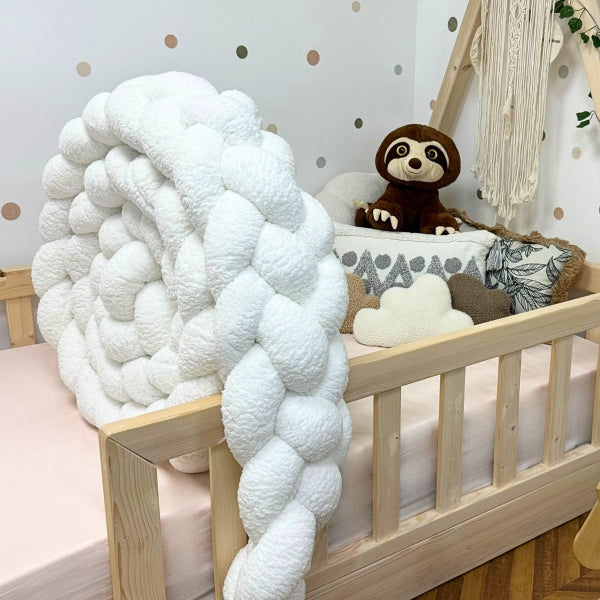 Braided Bed Bumper Teddy Dove - 4 braids