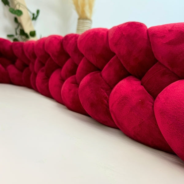 Braided Bed Bumper Velvet Touch Maroon - 4 braids