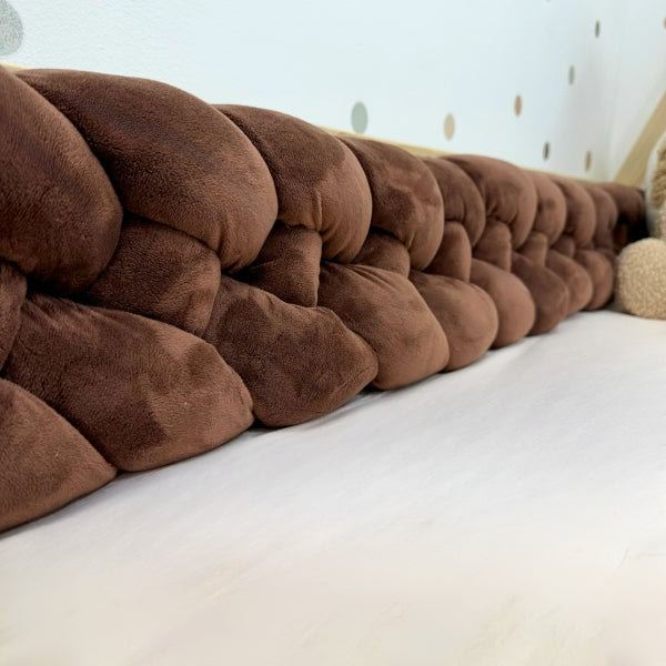 Braided Bed Bumper Velvet Touch Chocolat - 4 braids