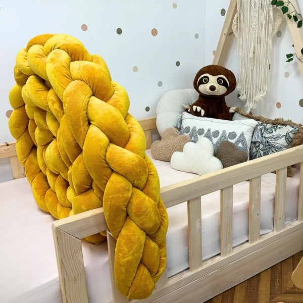 Braided Bed Bumper Velvet Touch Golden - 4 braids