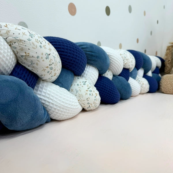 Braided Bed Bumper BLUEBELL BREEZE - 4 braids