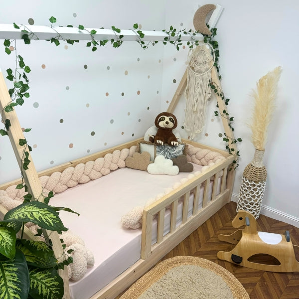 Braided Bed Bumper Teddy Almond - 3 braids