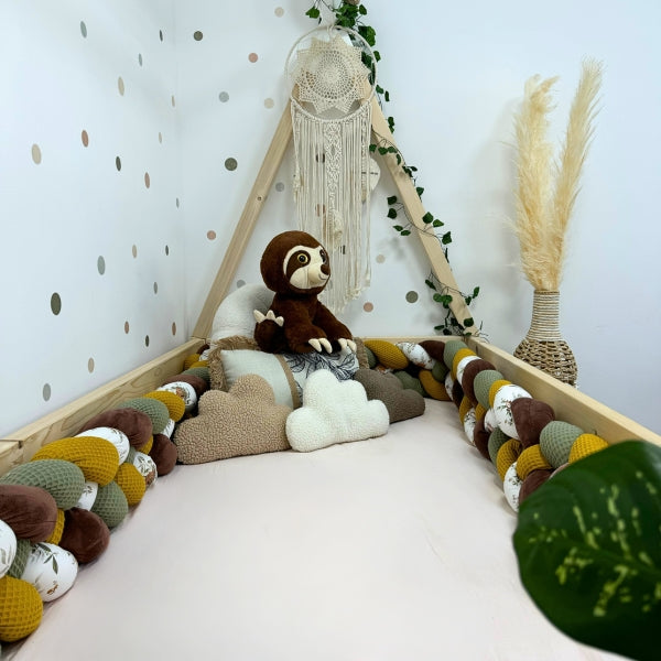 Braided Bed Bumper AUTUMN GLOW - 4 braids