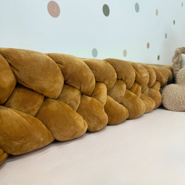 Braided Bed Bumper Velvet Touch Caramel - 4 braids