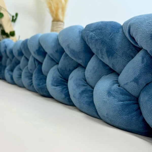 Braided Bed Bumper Velvet Touch Indigo - 4 braids