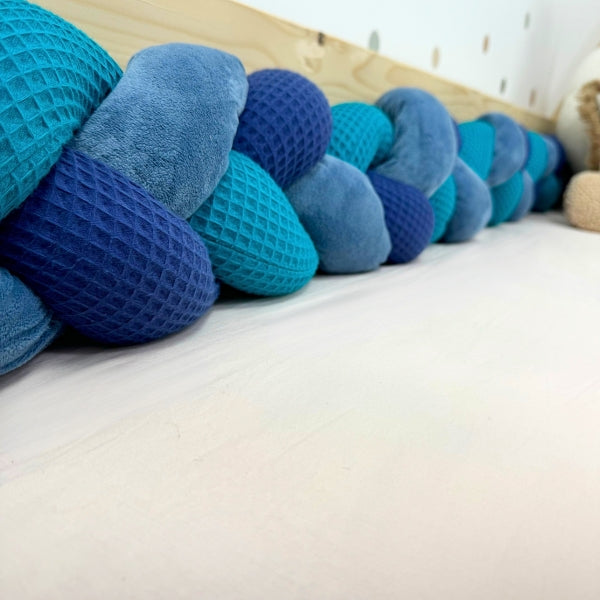 Braided Bed Bumper Blue Night - 3 braids