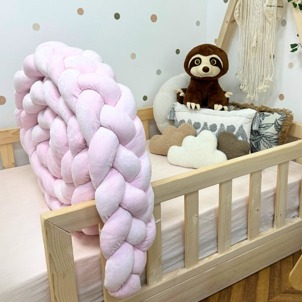 Braided Bed Bumper Velvet Touch Ruby - 4 braids
