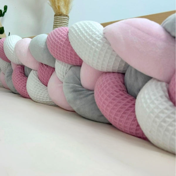 Braided Bed Bumper Cotton Candy - 4 braids