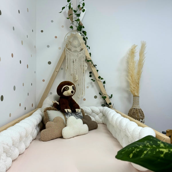 Braided Bed Bumper Teddy Dove - 4 braids
