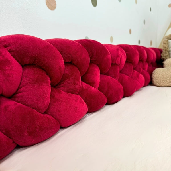 Braided Bed Bumper Velvet Touch Maroon - 4 braids