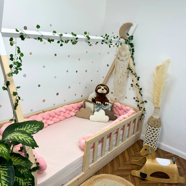 Braided Bed Bumper Velvet Touch Flamingo - 4 braids