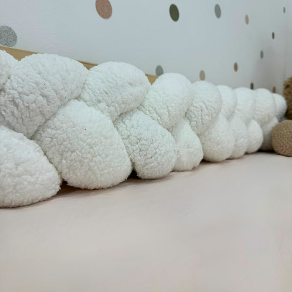 Braided Bed Bumper Teddy Dove - 3 braids