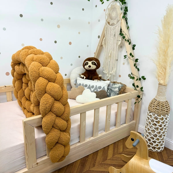 Braided Bed Bumper Teddy Caramel - 4 braids