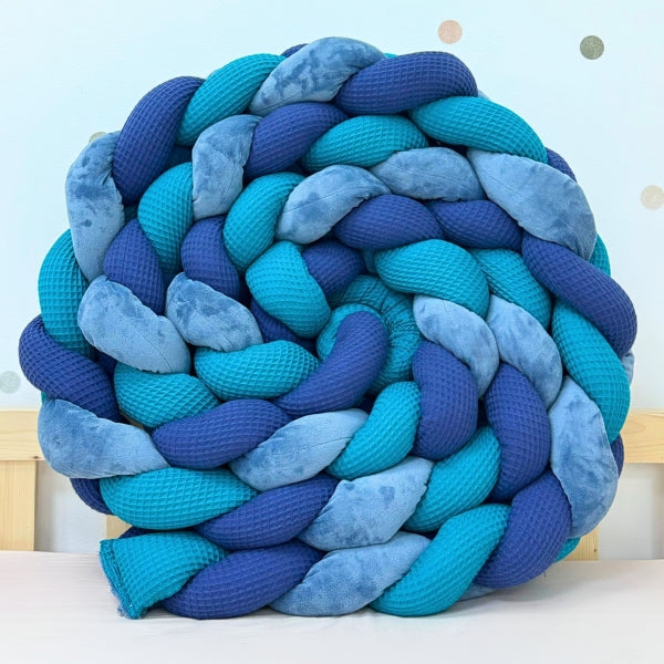 Braided Bed Bumper Blue Night - 3 braids