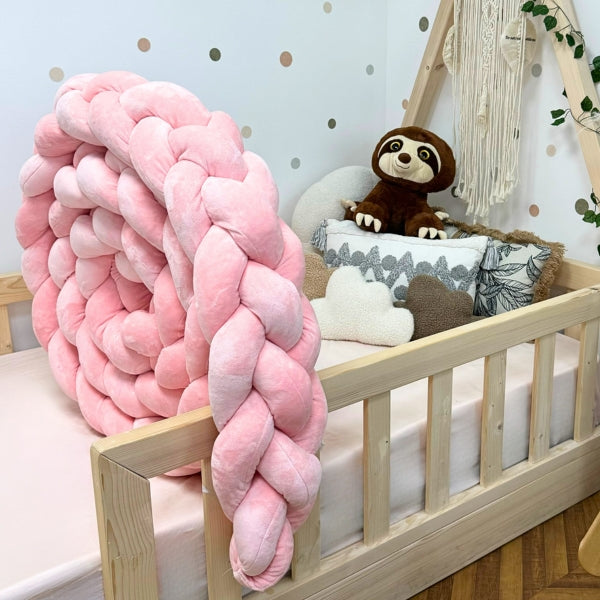 Braided Bed Bumper Velvet Touch Flamingo - 4 braids