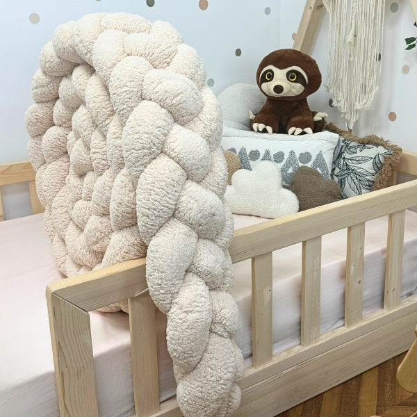 Braided Bed Bumper Teddy Almond - 4 braids