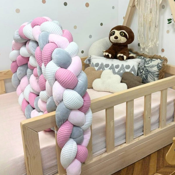 Braided Bed Bumper Cotton Candy - 4 braids