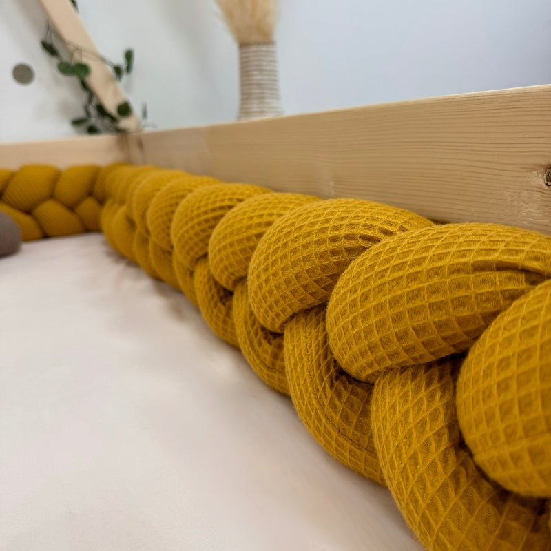 Braided Bed Bumper Waffle Pique Honey - 3 braids