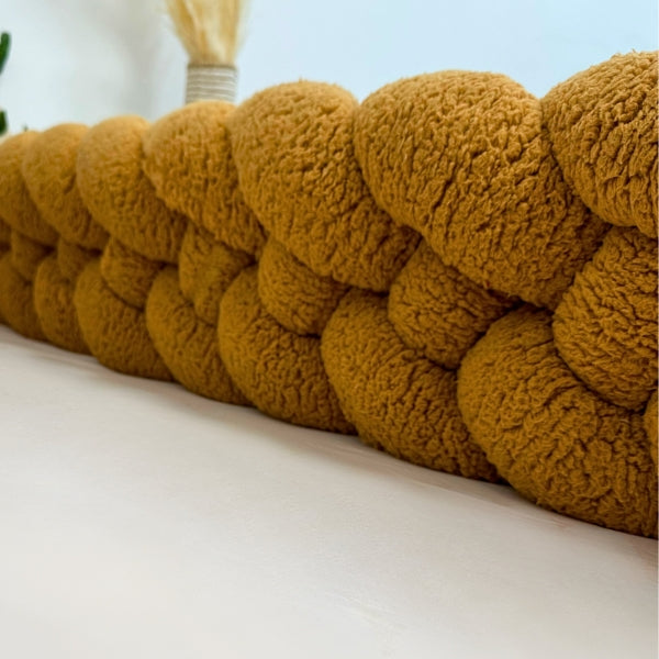 Braided Bed Bumper Teddy Caramel - 4 braids