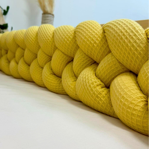 Braided Bed Bumper Waffle Pique Golden - 4 braids