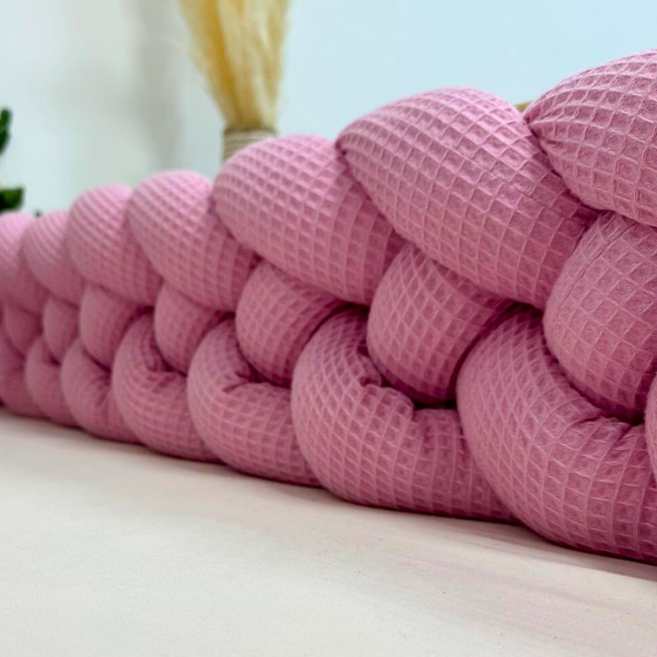 Braided Bed Bumper Waffle Pique Ruby - 4 braids