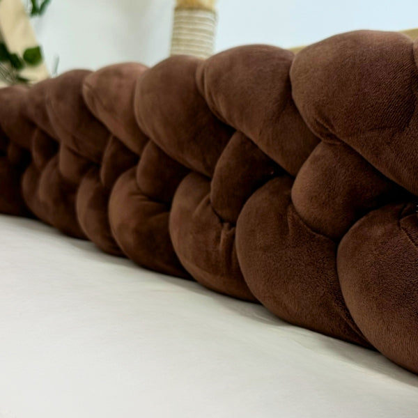 Braided Bed Bumper Velvet Touch Chocolat - 4 braids