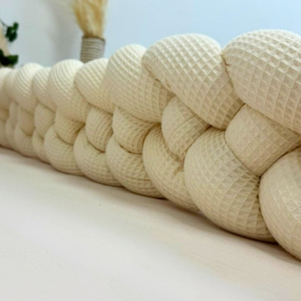 Braided Bed Bumper Waffle Pique Almond - 4 braids