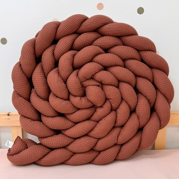 Braided Bed Bumper Waffle Pique Chocolat - 3 braids