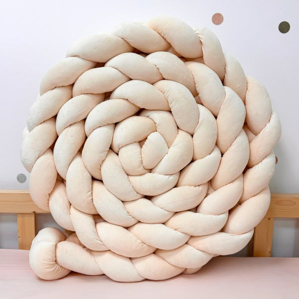 Braided Bed Bumper Velvet Touch Almond - 3 braids