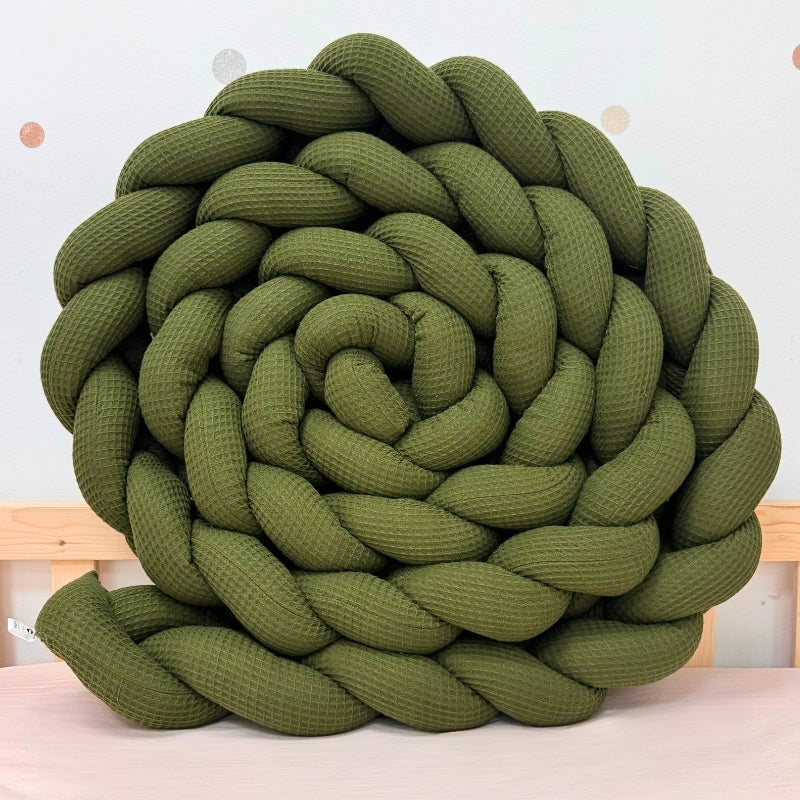 Braided Bed Bumper Waffle Pique Jade - 3 braids