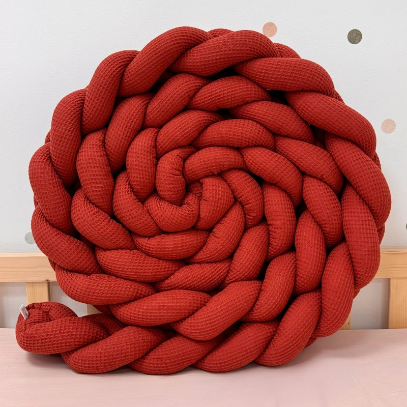 Braided Bed Bumper Waffle Pique Terracotta - 3 braids