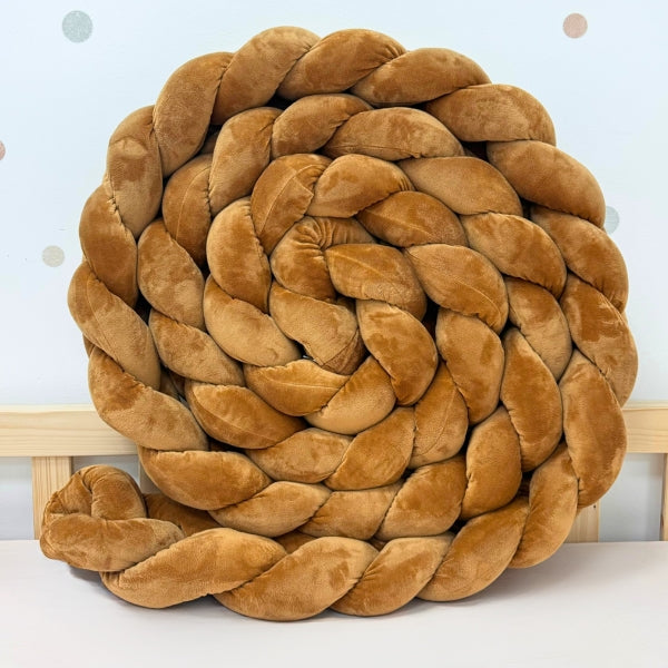 Braided Bed Bumper Velvet Touch Caramel - 3 braids