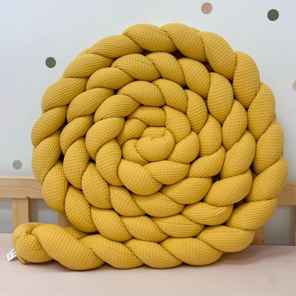 Braided Bed Bumper Waffle Pique Golden - 3 braids