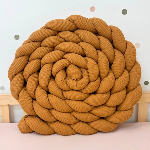 Braided Bed Bumper Waffle Pique Caramel - 3 braids