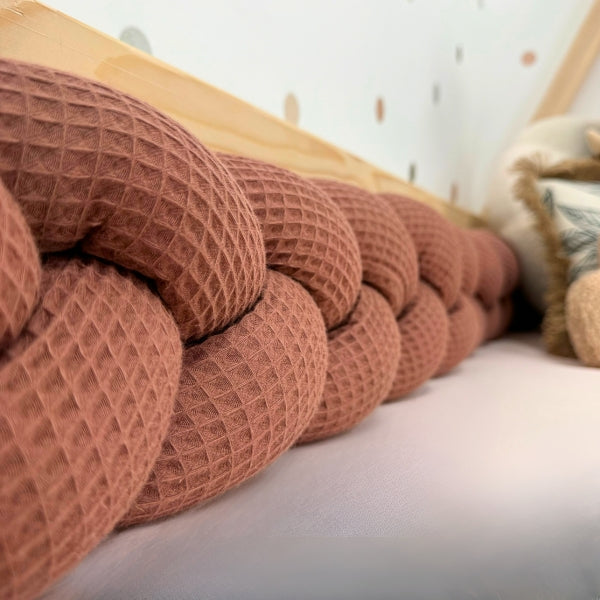 Braided Bed Bumper Waffle Pique Chocolat - 3 braids