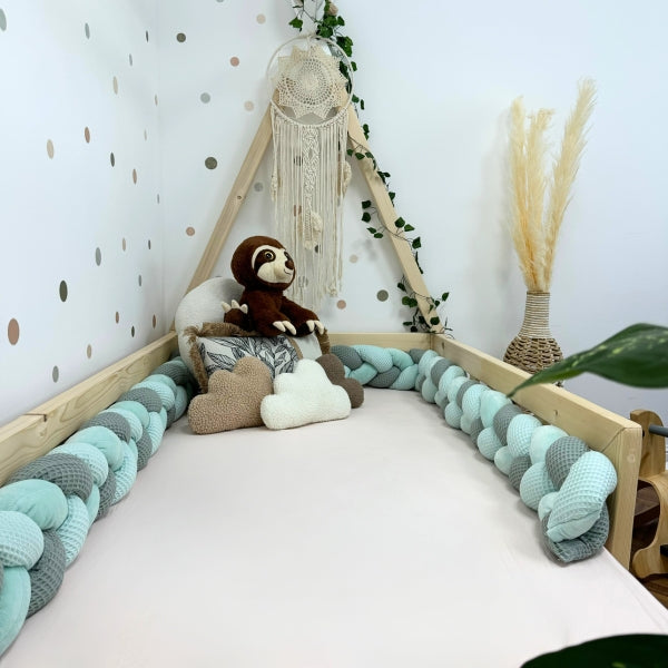 Braided Bed Bumper Ocean Breeze - 3 braids