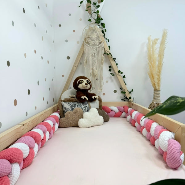 Braided Bed Bumper Marshmallow Dreams - 3 braids