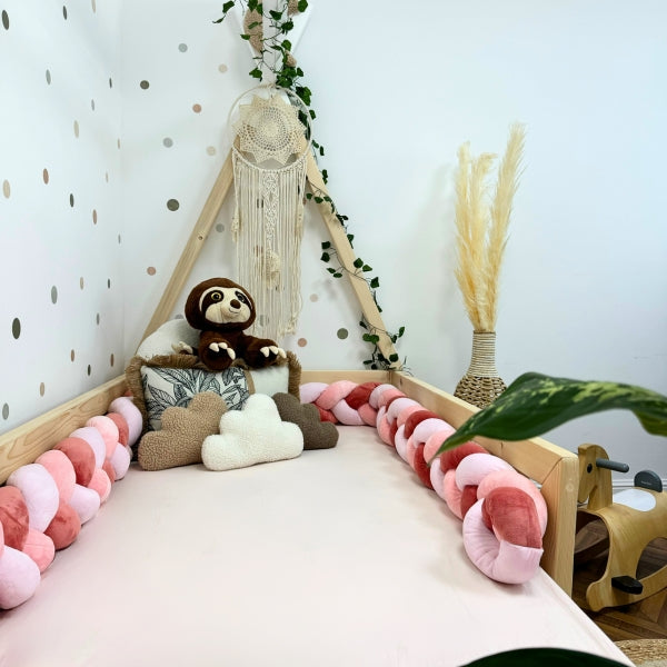 Braided Bed Bumper Pink Paradise - 3 braids